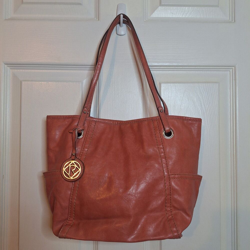 Relic Salmon Pink Faux Leather Shoulder Bag Minimalist Southern Prep Coastal